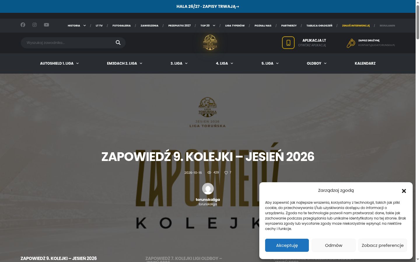 Screenshot tal-banner tal-kunsens muri qabel kwalunkwe interazzjoni