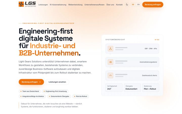 Screenshot of light-gears.de