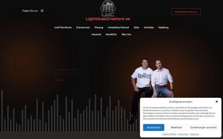Screenshot of light-music-creators.de