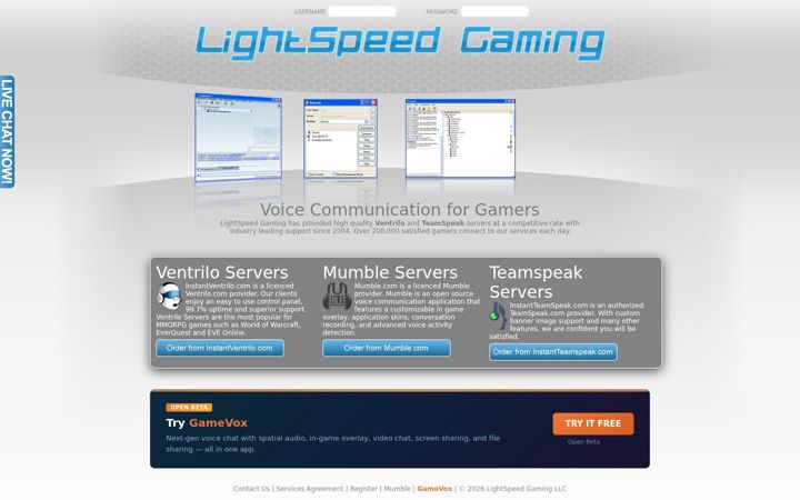 Screenshot of light-speed.com