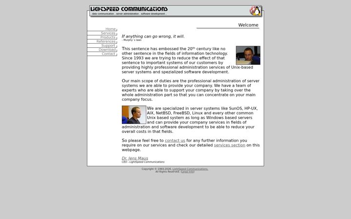 Screenshot of light-speed.de