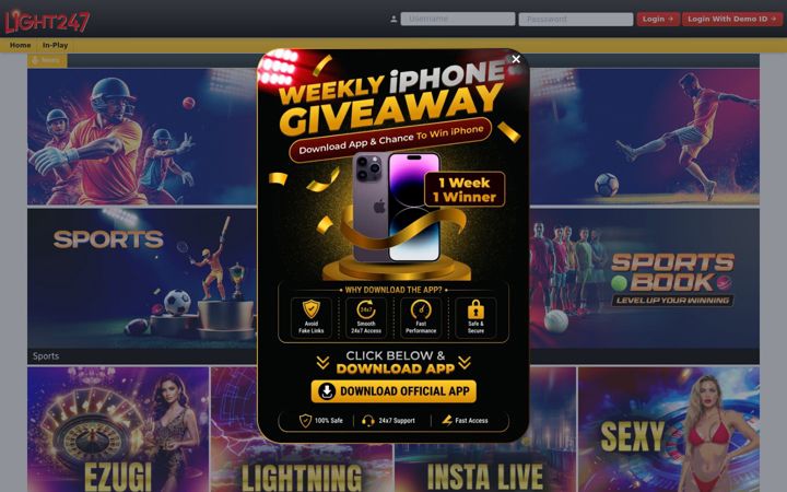 Screenshot of light247.com