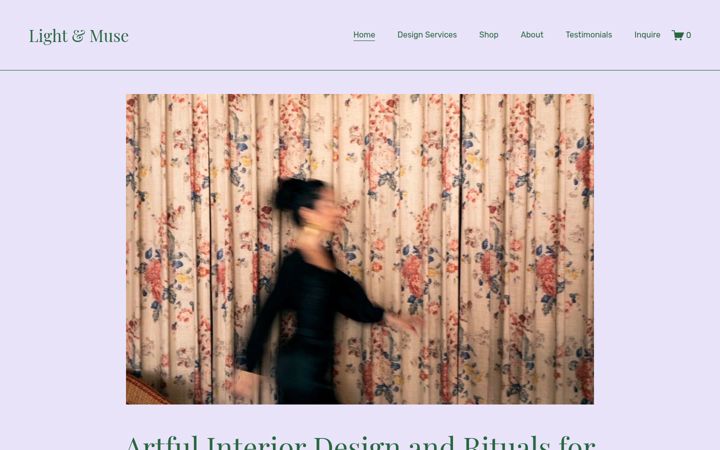 Screenshot of lightandmuse.com