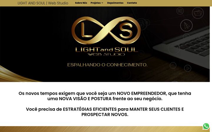 Screenshot of lightandsoul.com.br