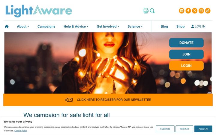 Screenshot of lightaware.org