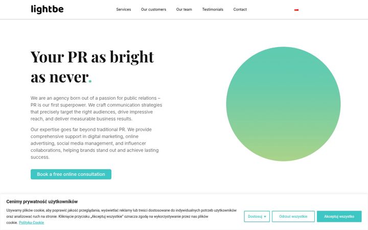 Screenshot of lightbe.pl