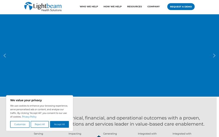 Screenshot of lightbeamhealth.com