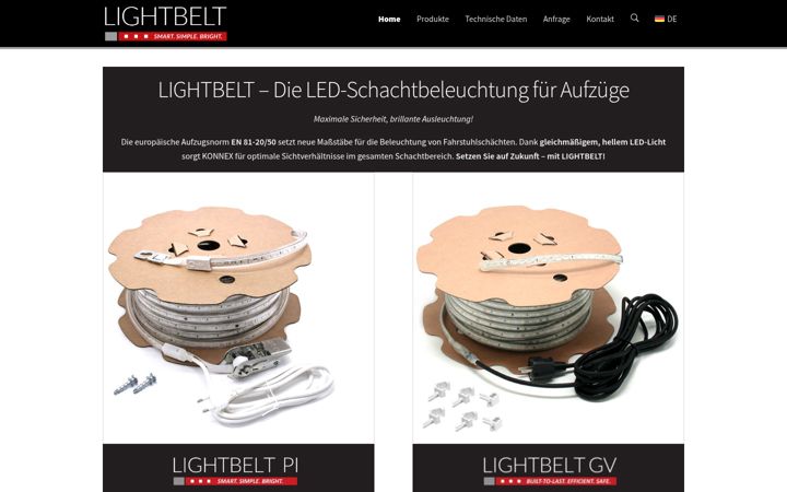 Screenshot of lightbelt.de