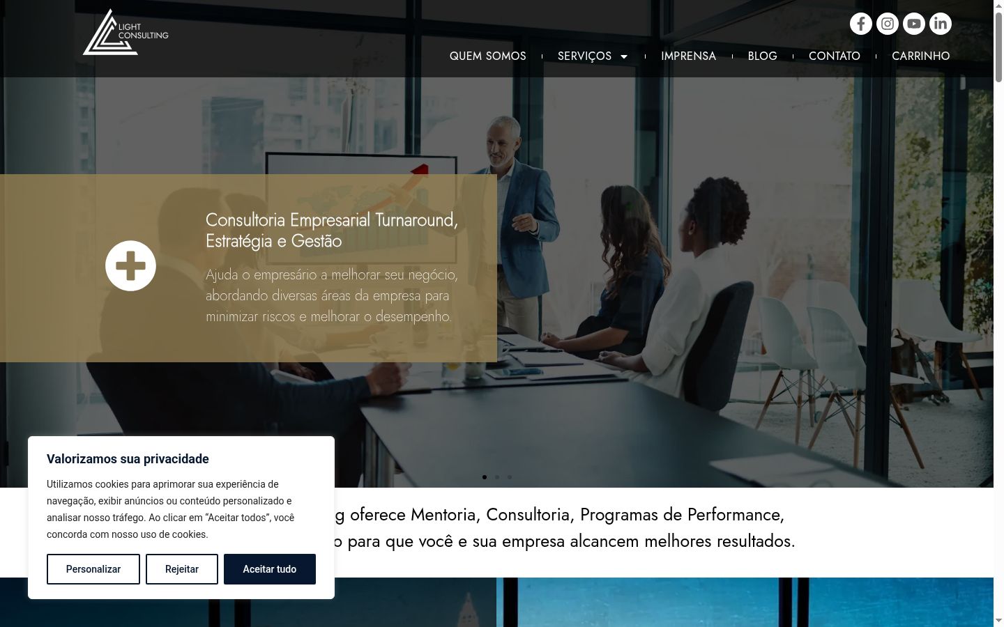 Screenshot del banner di consenso mostrato prima di qualsiasi interazione