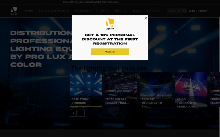 Screenshot of lightek.eu