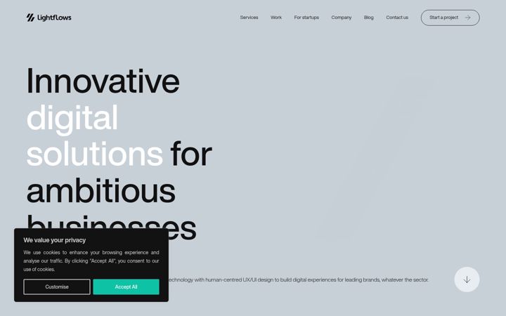Screenshot of lightflows.co.uk
