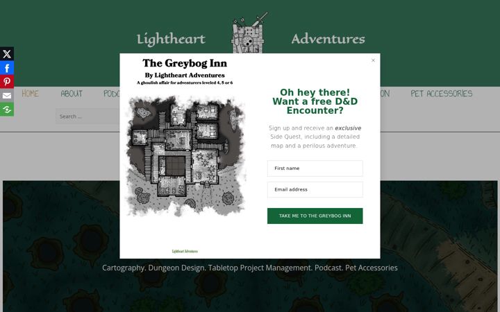 Screenshot of lightheartadventures.com