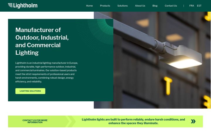 Screenshot of lightholm.com