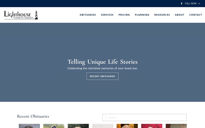 Screenshot of lighthousefuneral.com