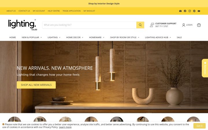Screenshot of lighting.co.za