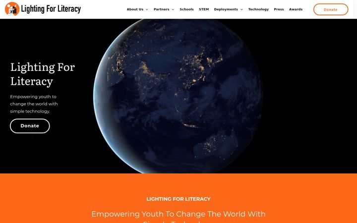 Screenshot of lightingforliteracy.org