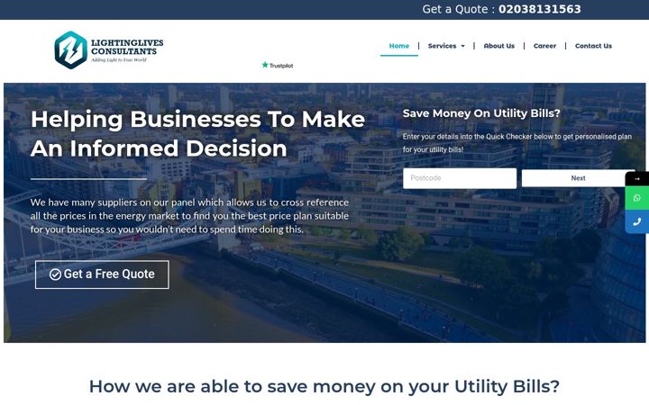 Screenshot of lightinglivesconsultants.co.uk