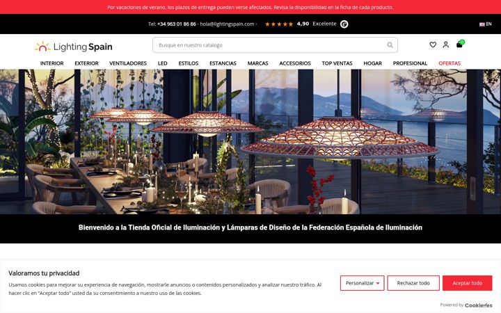 Screenshot of lightingspain.com
