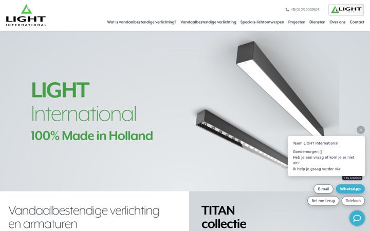 Screenshot of lightinternational.nl
