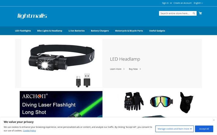 Screenshot of lightmalls.com
