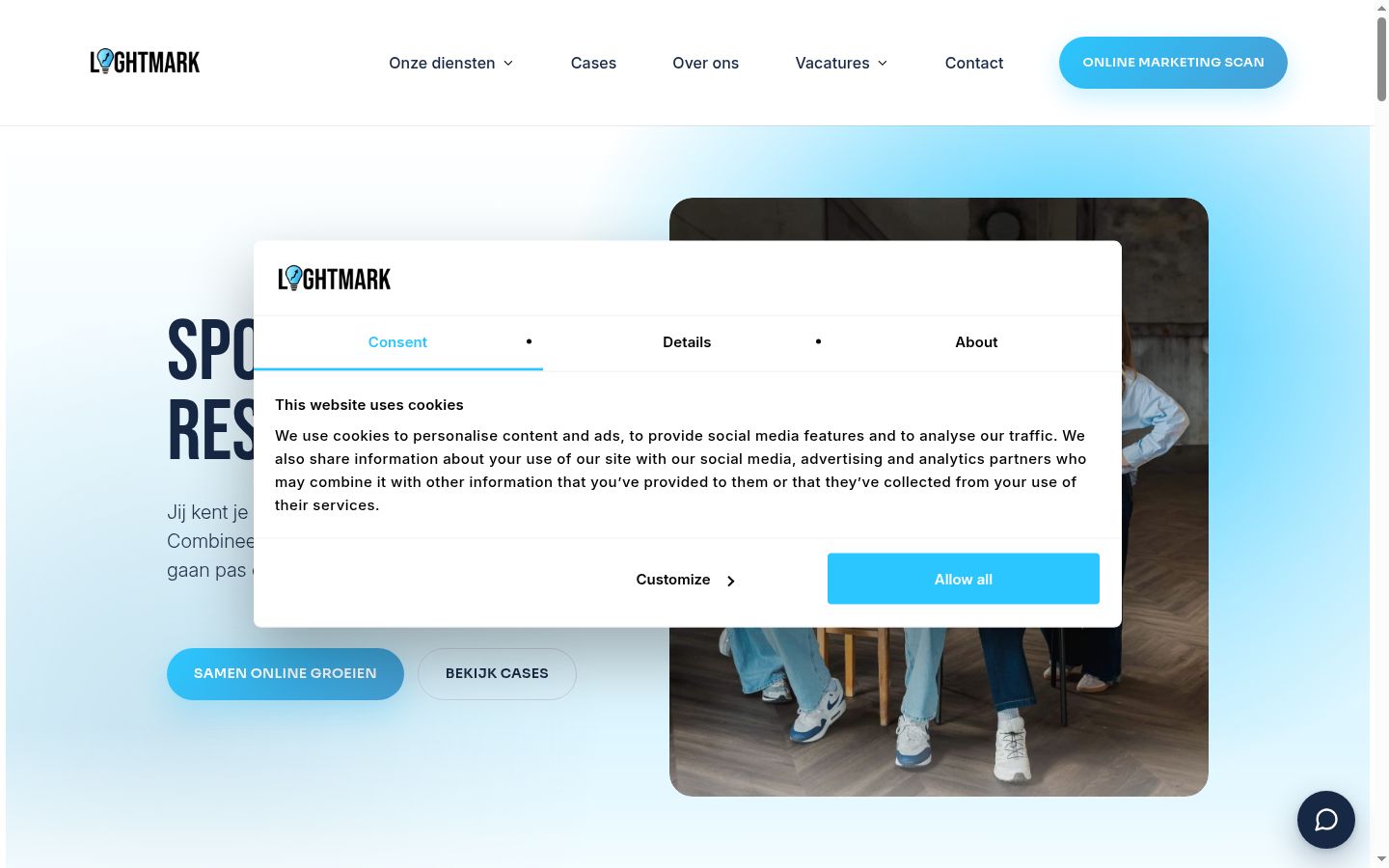 Screenshot tal-banner tal-kunsens muri qabel kwalunkwe interazzjoni