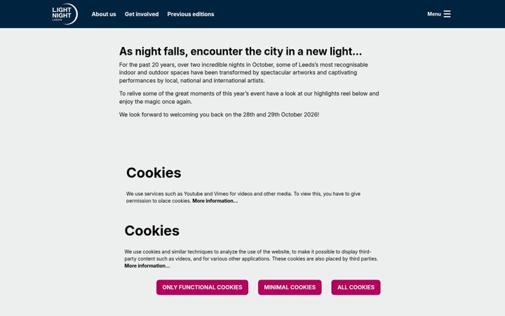 Screenshot of lightnightleeds.co.uk