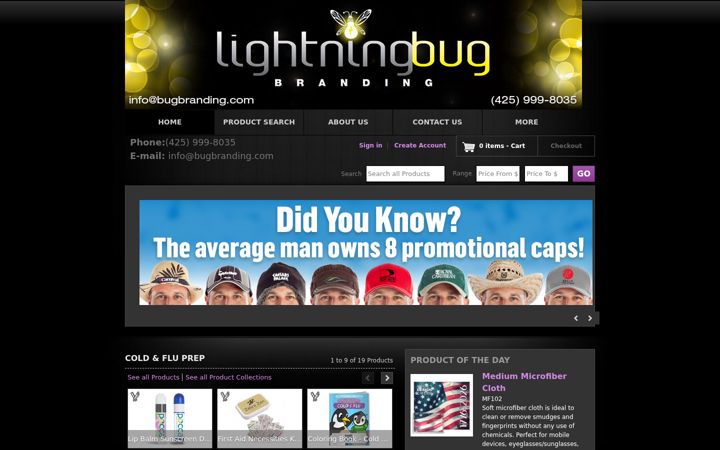 Screenshot of lightningbugbranding.com