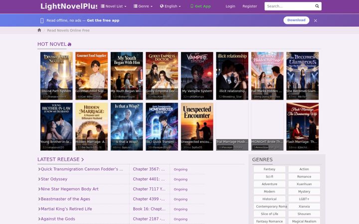 Screenshot of lightnovelplus.com