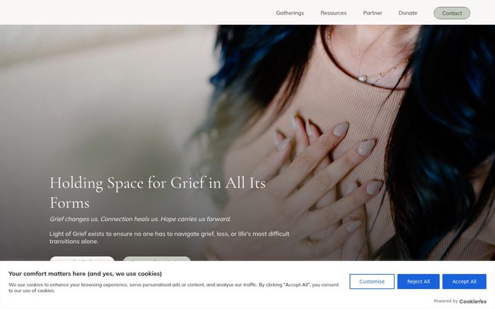 Screenshot of lightofgrief.com