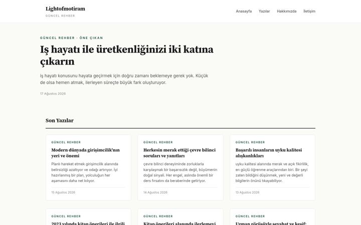 Screenshot of lightofmotiram.xyz