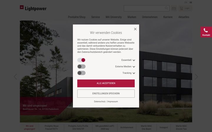 Screenshot of lightpower.de