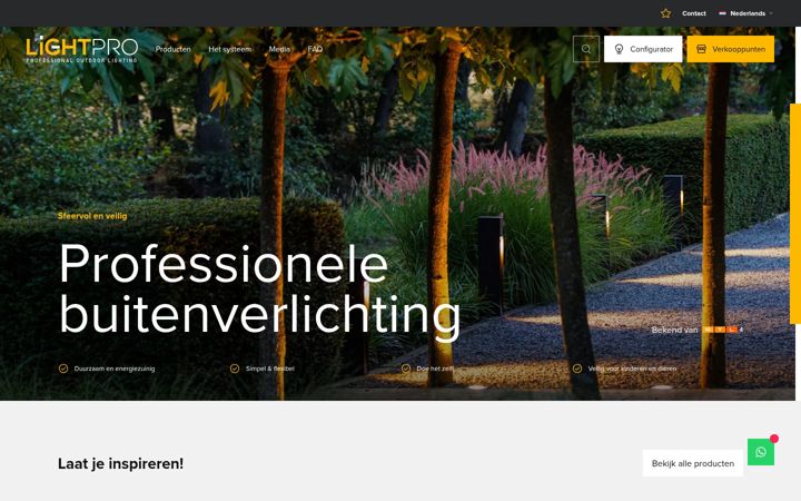 Screenshot of lightpro.nl