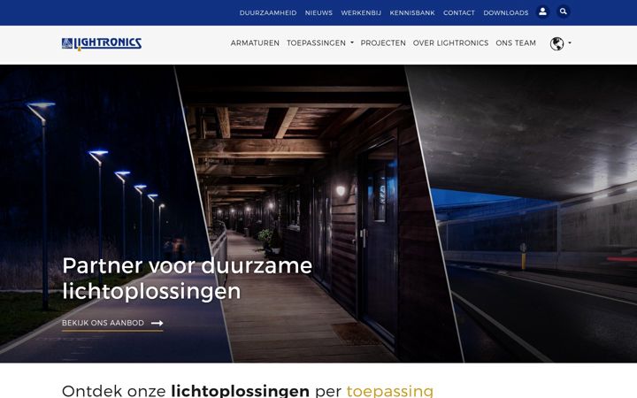 Screenshot of lightronics.nl