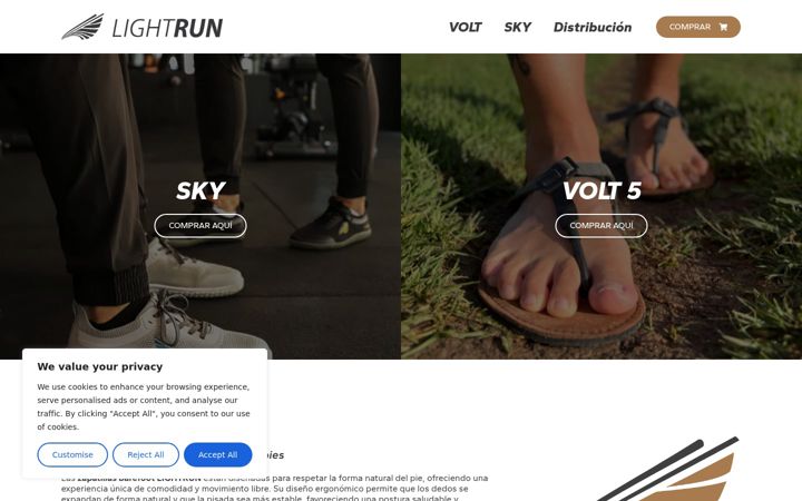 Screenshot of lightrunshoes.com
