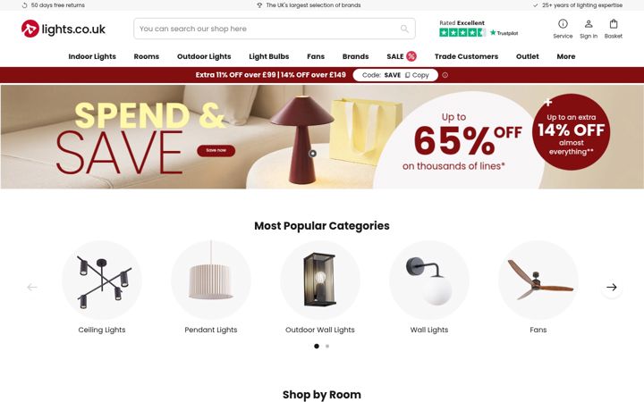 Screenshot of lights.co.uk