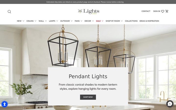Screenshot of lights.com