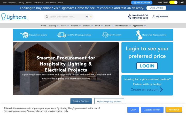 Snímek obrazovky lightsave.co.uk