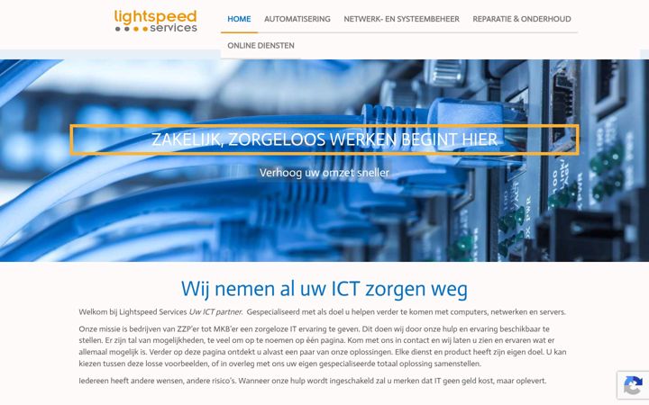 Screenshot of lightspeedservices.nl