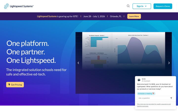 Screenshot of lightspeedsystems.com