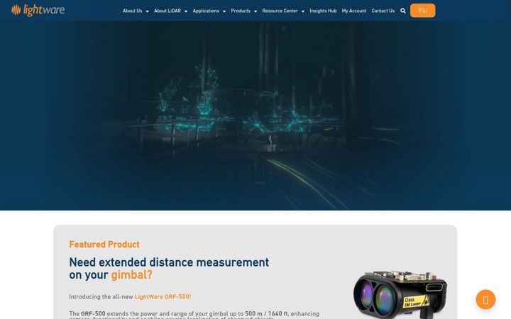 Screenshot of lightwarelidar.com