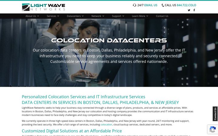 Screenshot of lightwavenetworks.com