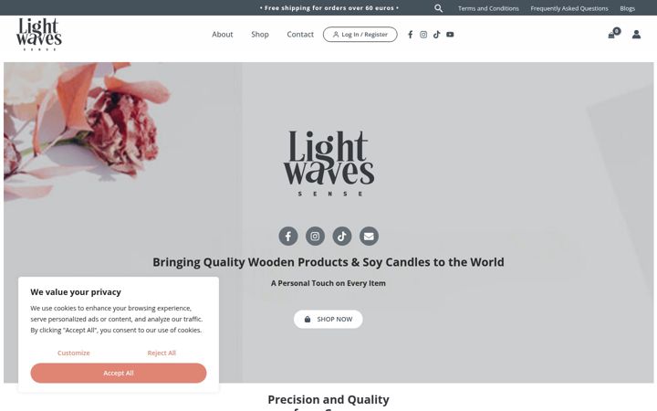 Screenshot of lightwavesense.com