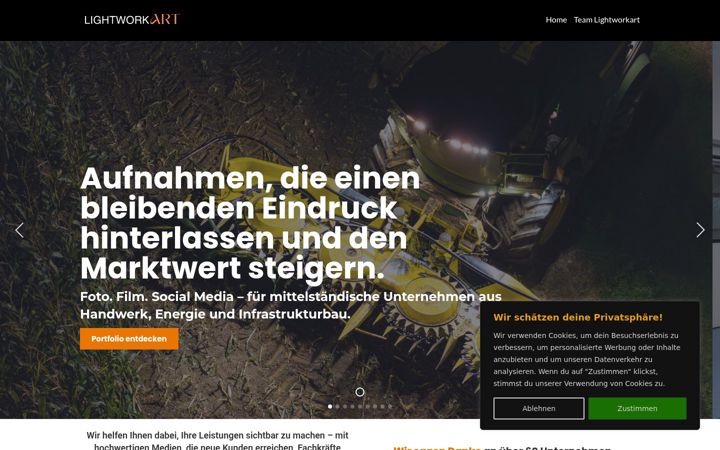 Screenshot of lightworkart.de