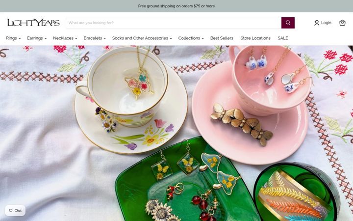 Kuvakaappaus sivustosta lightyearsjewelry.com