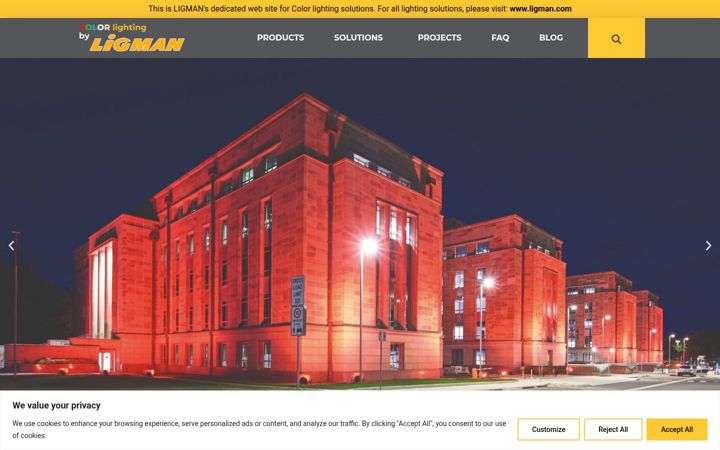Screenshot of ligmancolorlighting.com