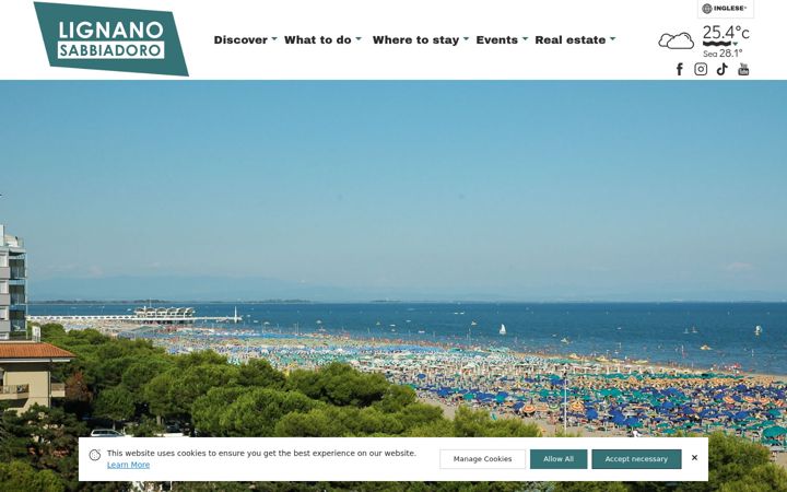 Screenshot of lignanosabbiadoro.co.uk
