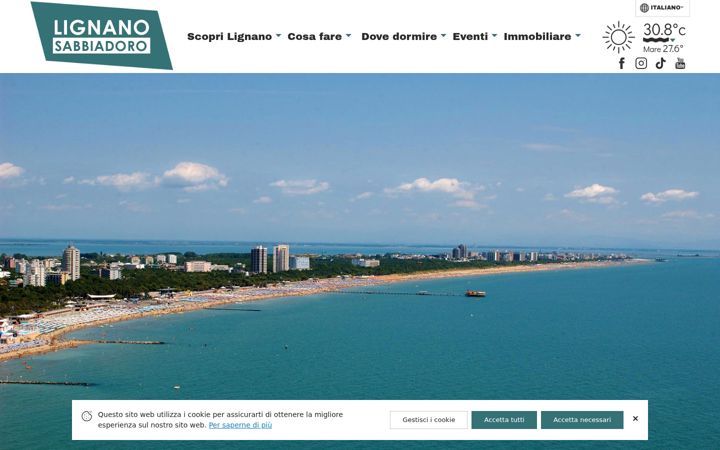 Snímek obrazovky lignanosabbiadoro.com