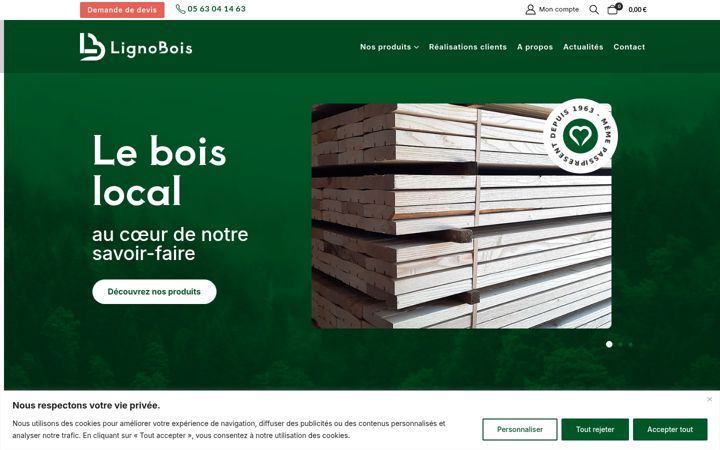 Screenshot of lignobois.fr