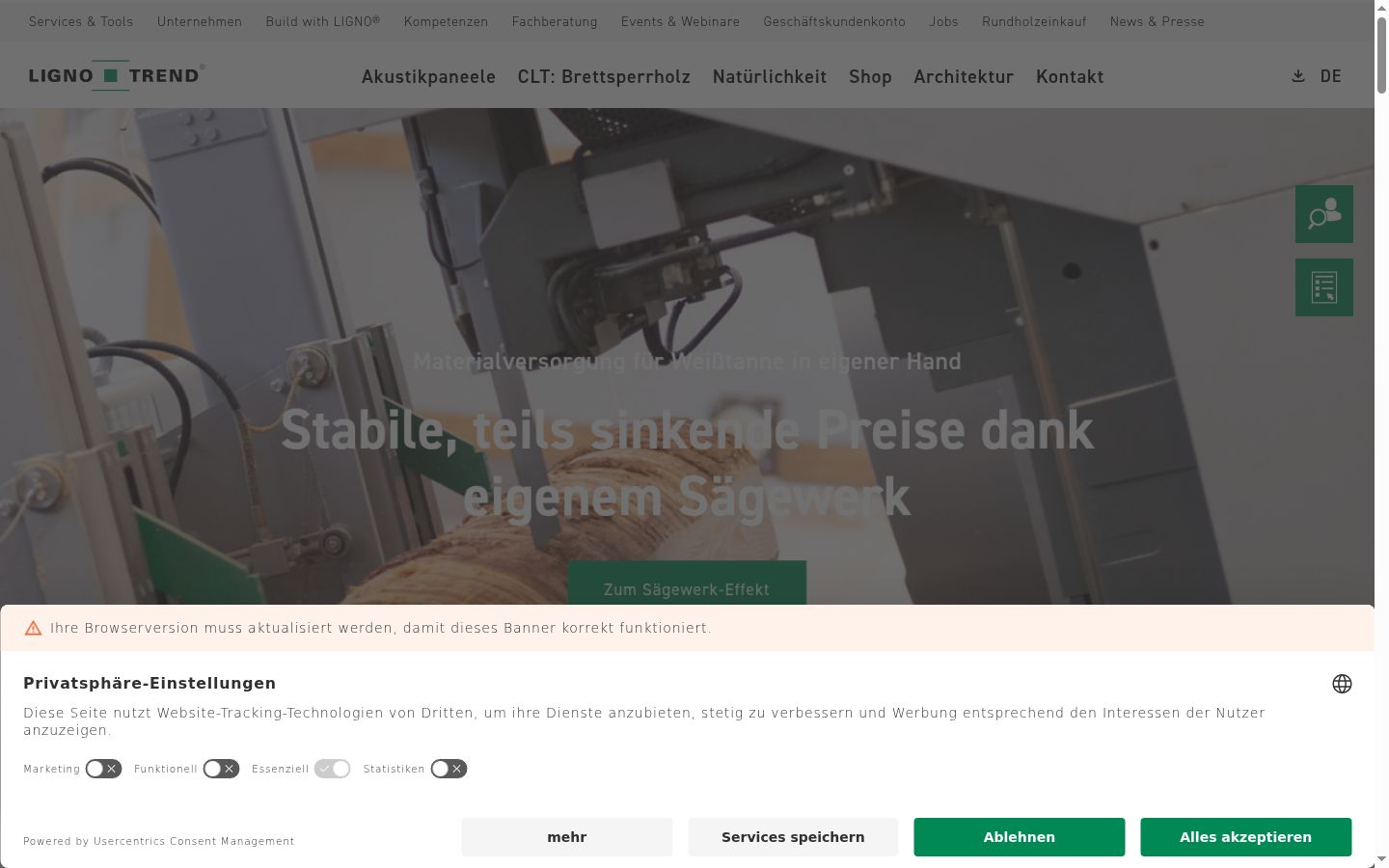Snímek obrazovky baneru souhlasu zobrazeného před jakoukoli interakcí