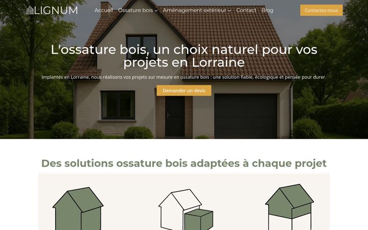 Screenshot of lignum-construction.fr
